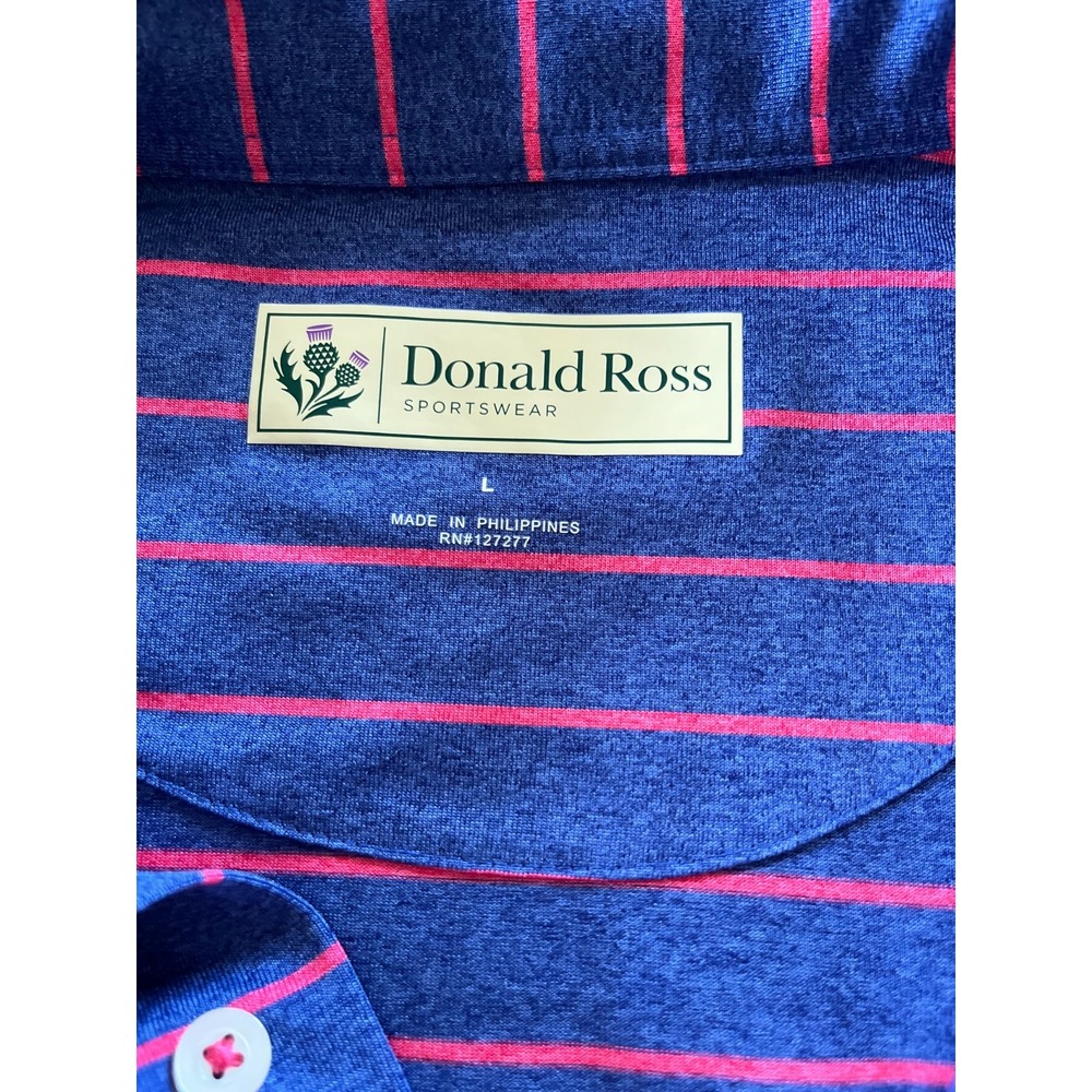 Don Ross Blue w/Red Stripes shirt L - Picture 3 of 4